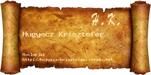 Hugyecz Krisztofer névjegykártya